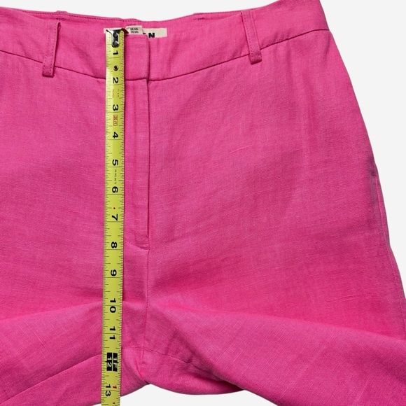 Boden Linen Ankle Pants Size 2L Straight Leg Trouser Sangria Sunset Pink 2 Tall - Picture 11 of 15